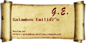 Galambos Emilián névjegykártya